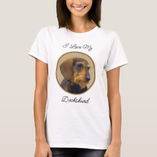 Dachshund-målning Original Hund Art T Shirt