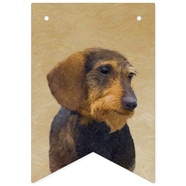 Dachshund-målning Original Hund Art Vimplar (Första flaggan)