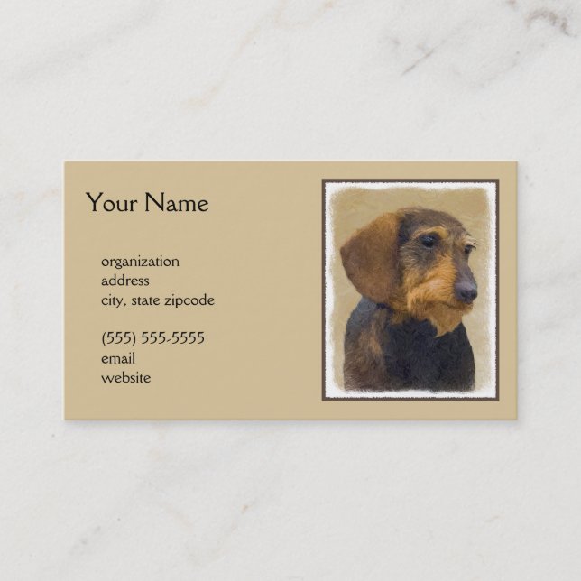 Dachshund-målning Original Hund Art Visitkort (Framsida)