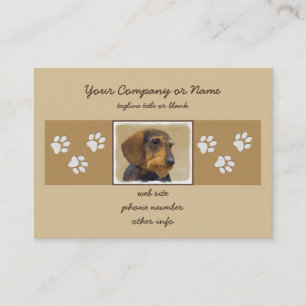 Dachshund-målning Original Hund Art Visitkort
