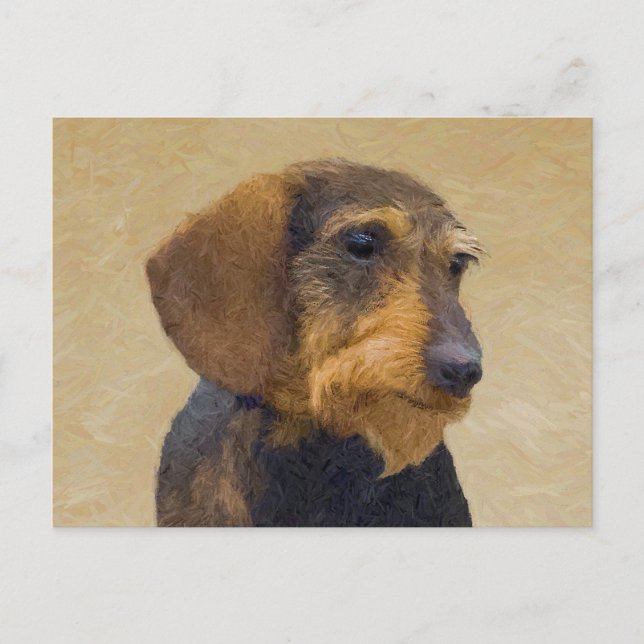 Dachshund-målning Original Hund Art Vykort (Framsida)