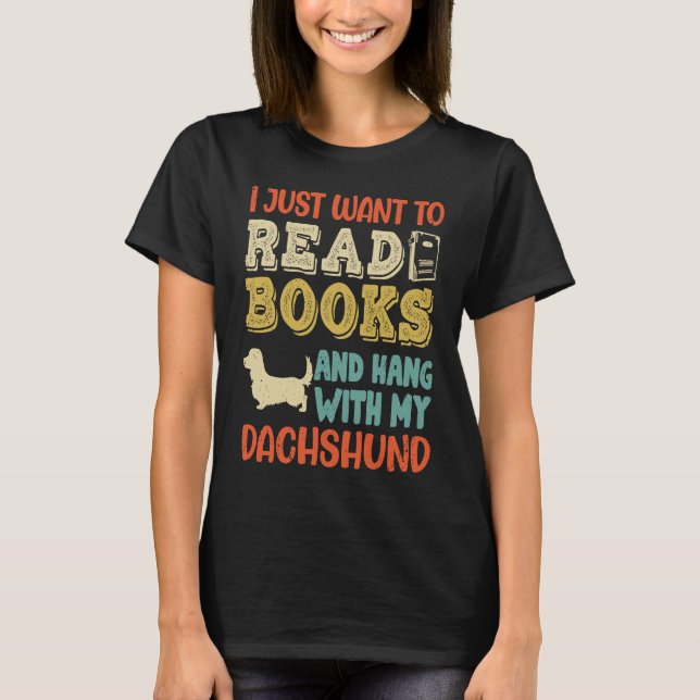 Dachshund Mama Ich Will Only Read Books Hanging Do T Shirt (Framsida)