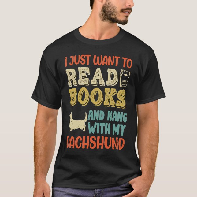 Dachshund Mama Ich Will Only Read Books Hanging Do T Shirt (Framsida)