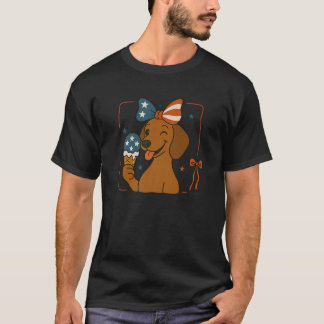 Dachshund Mamma American Flagga coquette 4 juli p T Shirt