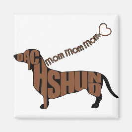 Dachshund Mamma - Black and Tan Doxie - Hjärtblödn Magnet