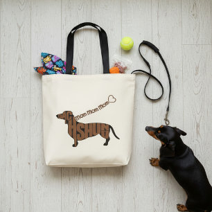 Dachshund Mamma - Black and Tan Doxie - Hjärtblödn Tygkasse