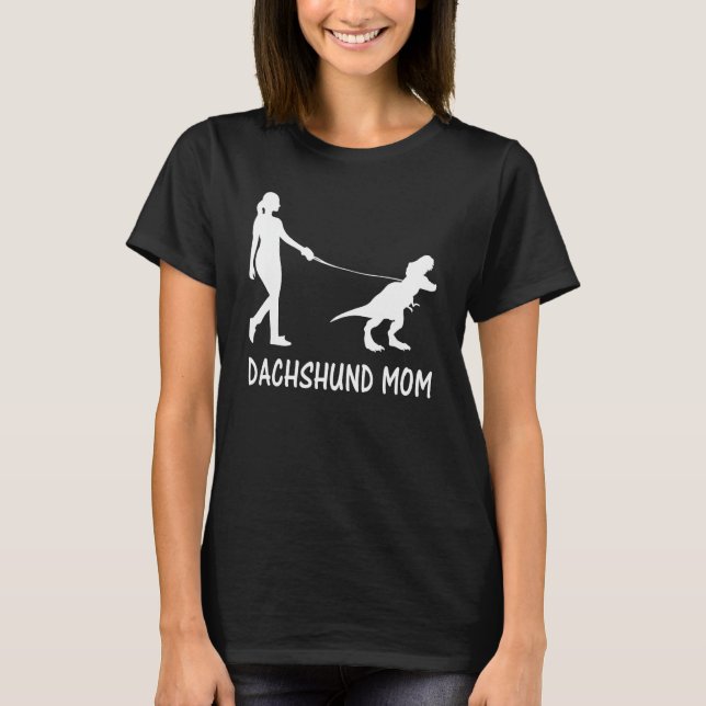 Dachshund Mamma Doxie Mamma Hund Dinosaur Women Mo T Shirt (Framsida)