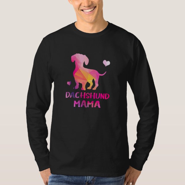 Dachshund Mamma Färg Dackel Hund T Shirt (Framsida)