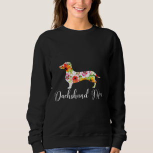 Dachshund Mamma Funny Cute Blommigt Doxie Hund äls T Shirt