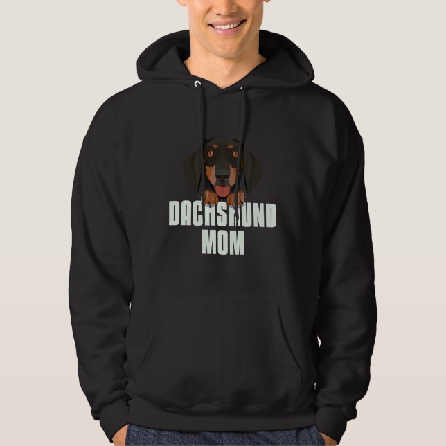 Dachshund Mamma Hund Mamma Hoodie (Framsida)