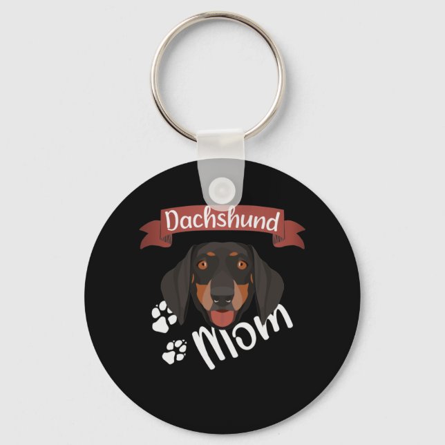 Dachshund Mamma, Hund Mamma Nyckelring (Framsida)