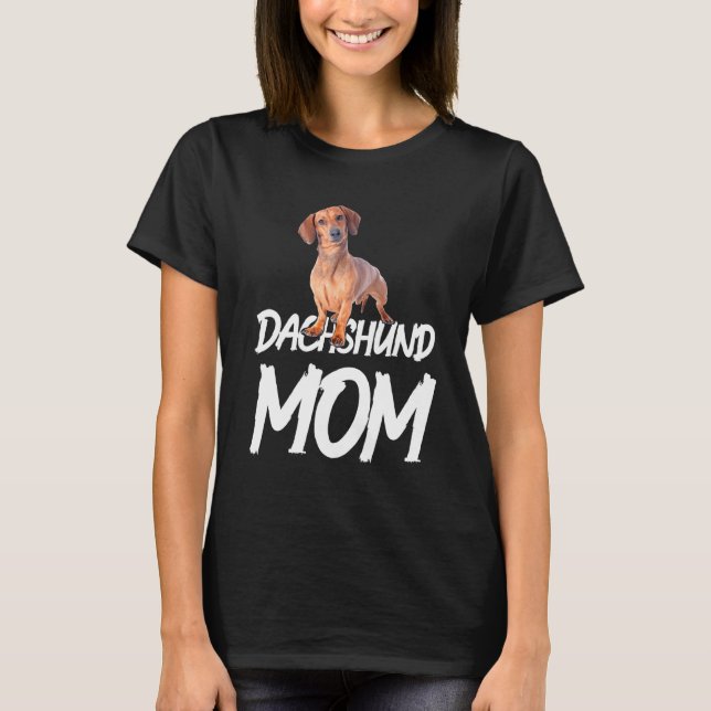 Dachshund Mamma-Idea för födelsedag eller jul T Shirt (Framsida)