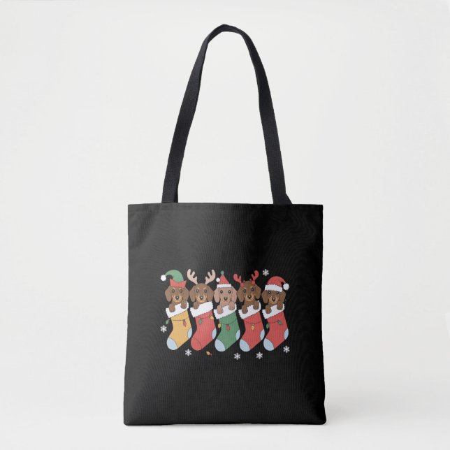 Dachshund-mamma jul present för hundägare nytt år  tygkasse (Framsida)