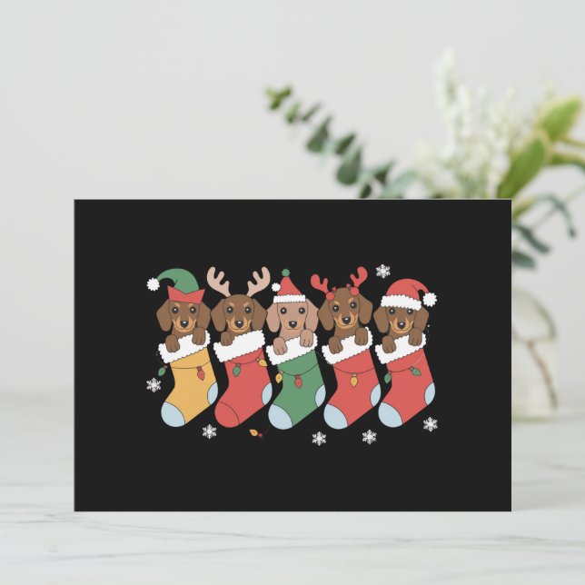 Dachshund-mamma jul present för hundälskare nytt å julkort (Stående Fram)