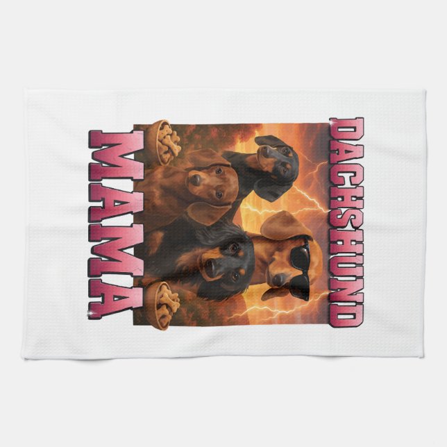 Dachshund Mamma Kökshandduk (Horisontell)