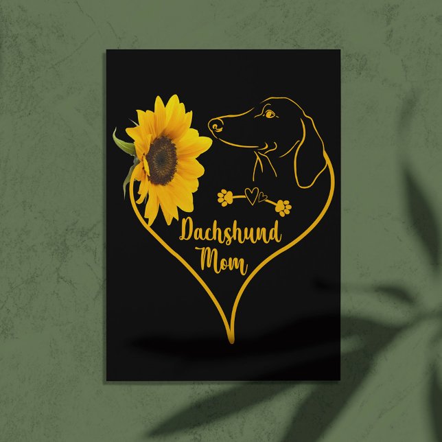 Dachshund Mamma med solrosheart Mors dag Vykort (Skapare uppladdad)