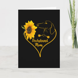 Dachshund-mamma med solroshjärta Mors dag Kort
