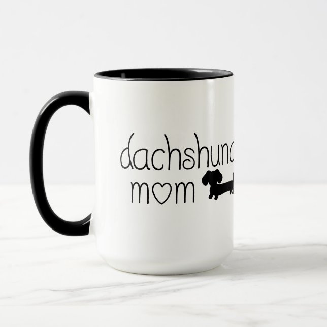 Dachshund Mamma Mugg för Wiener Hundälskares (Vänster)