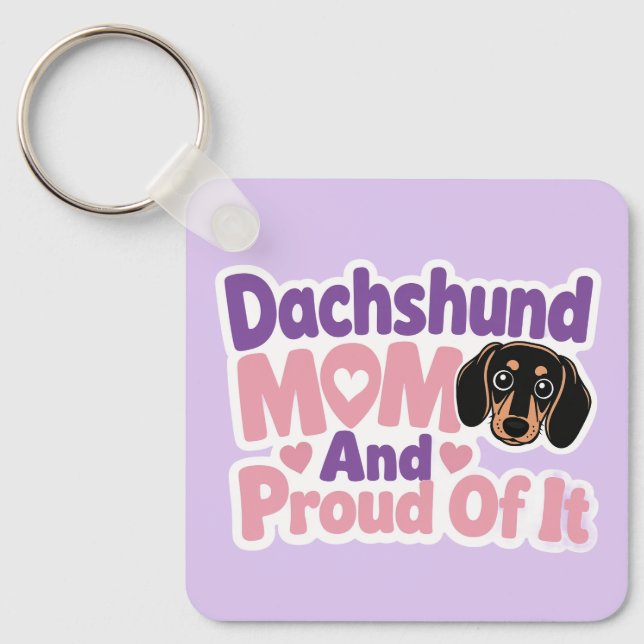 Dachshund-mamma och stolt över det nyckelring (Framsida)