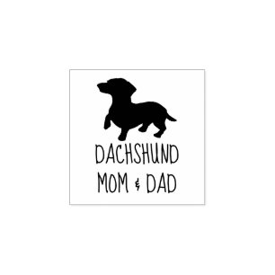 Dachshund Mamma & Pappa Rubber Frimärke Stämpel