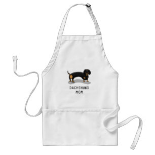 Dachshund Mamma (S black & tan) - Cute hund mamma Förkläde