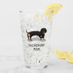 Dachshund Mamma (S black & tan) Cute hund mamma Glaskopp