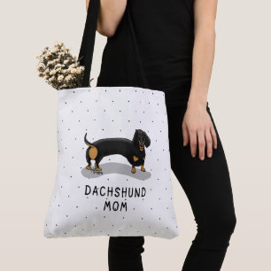 Dachshund Mamma (S black & tan) Cute hund mamma Tygkasse