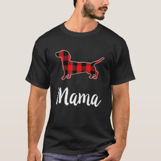 Dachshund Mamma Womens Red Buffalo Play Dachshund T Shirt