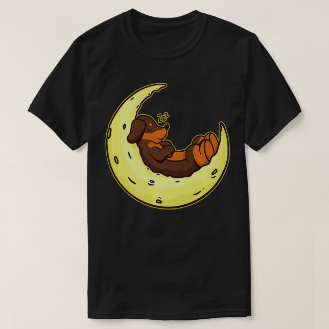 Dachshund Måne Hund aveln Spipande Älskare Gift Pr T Shirt (Design framsida)