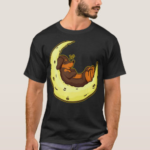Dachshund Måne Hund aveln Spipande Älskare Gift Pr T Shirt