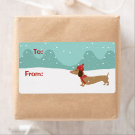 Dachshund-Märkre för juluppvärmning Önskemål Gift Fraktsedel