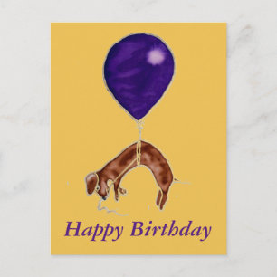 Dachshund med ballong vykort