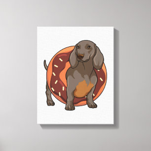 Dachshund med Donut Canvastryck