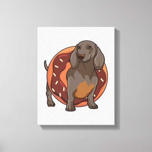 Dachshund med Donut Canvastryck (Framsida)