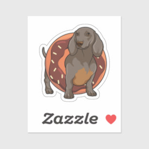 Dachshund med Donut Klistermärken