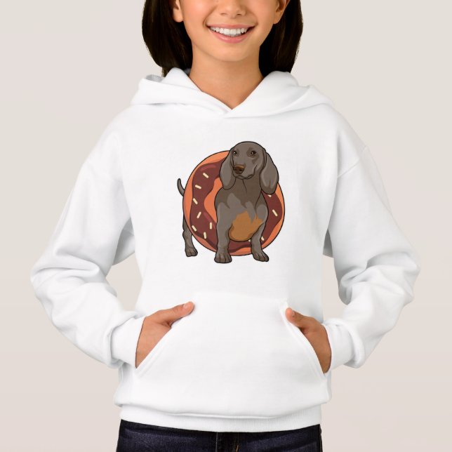 Dachshund med Donut T Shirt (Framsida)