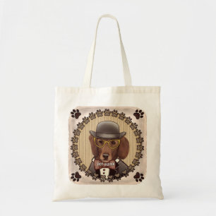 Dachshund med glasögon Tote Bag Tygkasse