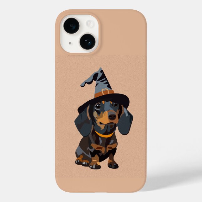 Dachshund med halloweenmössa (Baksida)