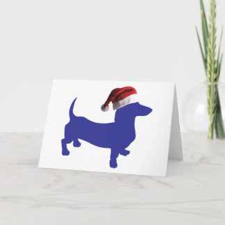 Dachshund med Jultomten hatt Kort