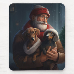 Dachshund med Jultomten jultomte Musmatta