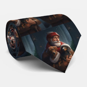 Dachshund med Jultomten jultomte Slips