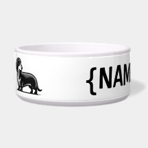 Dachshund med NAMN Bowls