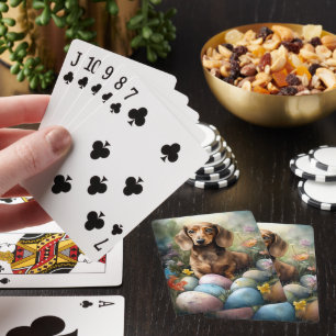 Dachshund med påskägg casinokort