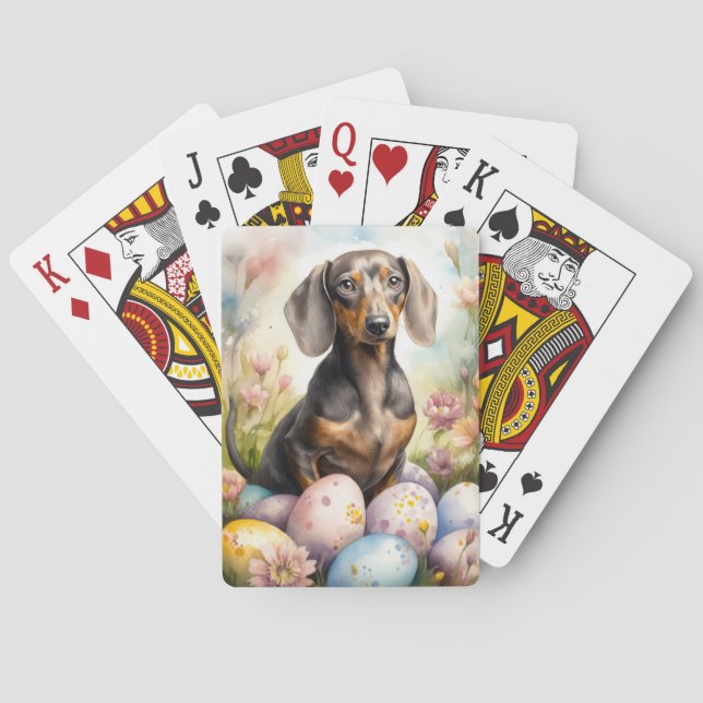 Dachshund med påskägg casinokort (Baksidan)