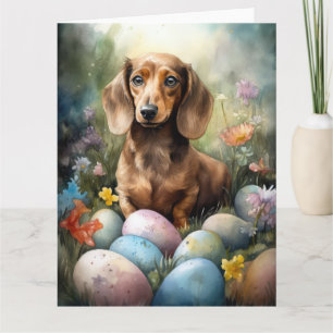 Dachshund med Påskägg Kort