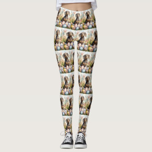 Dachshund med påskägg leggings