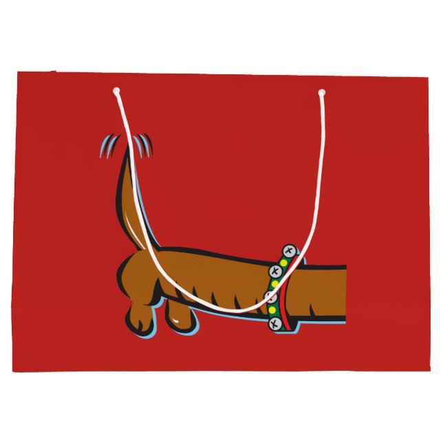 Dachshund med Santa Antlers i julklapp (Baksidan)