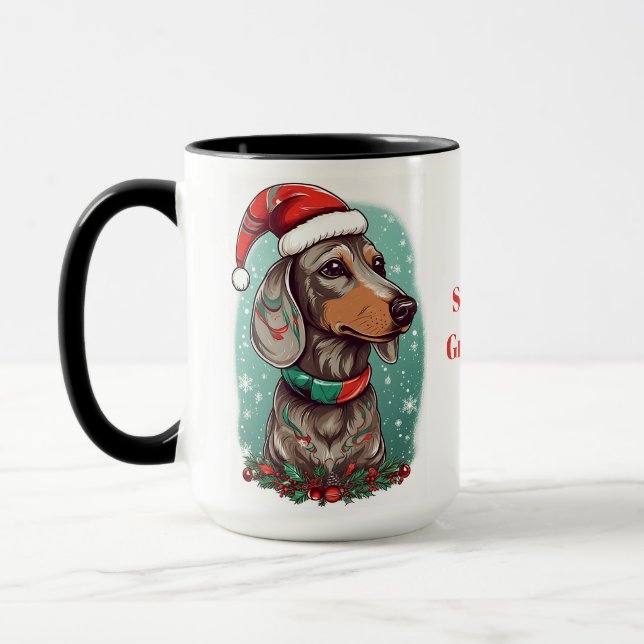 Dachshund med Santa Hat Mugg, Dachshund Älskare Mugg (Vänster)