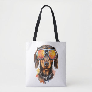Dachshund med solglasögon tygkasse