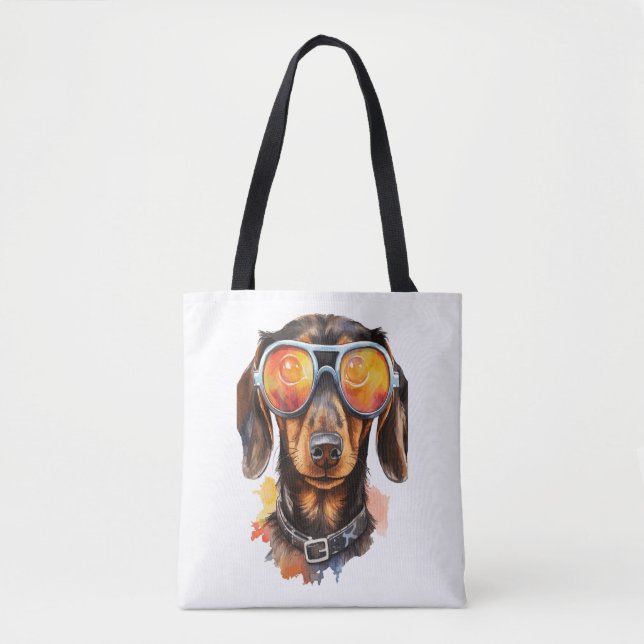 Dachshund med solglasögon tygkasse (Framsida)